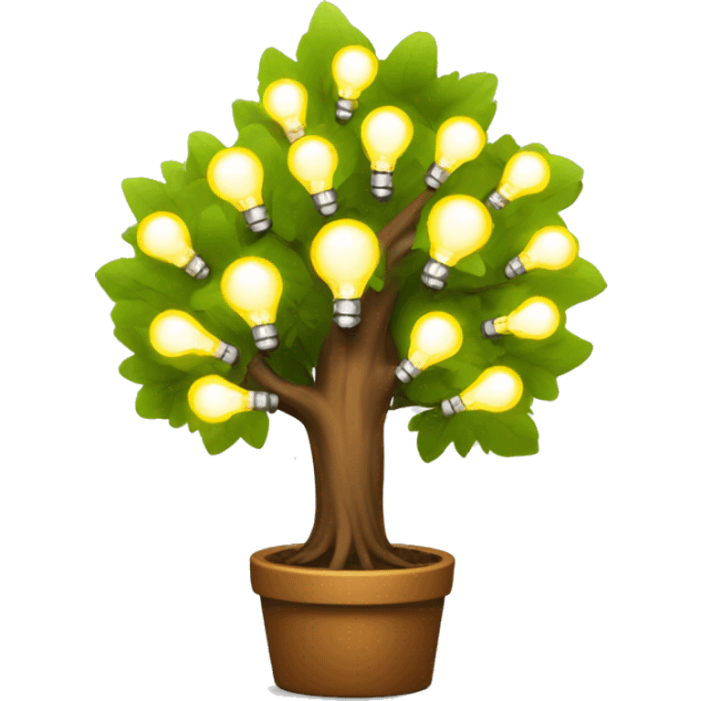 A tree with lightbulbs on it, symbol of creativity emoji