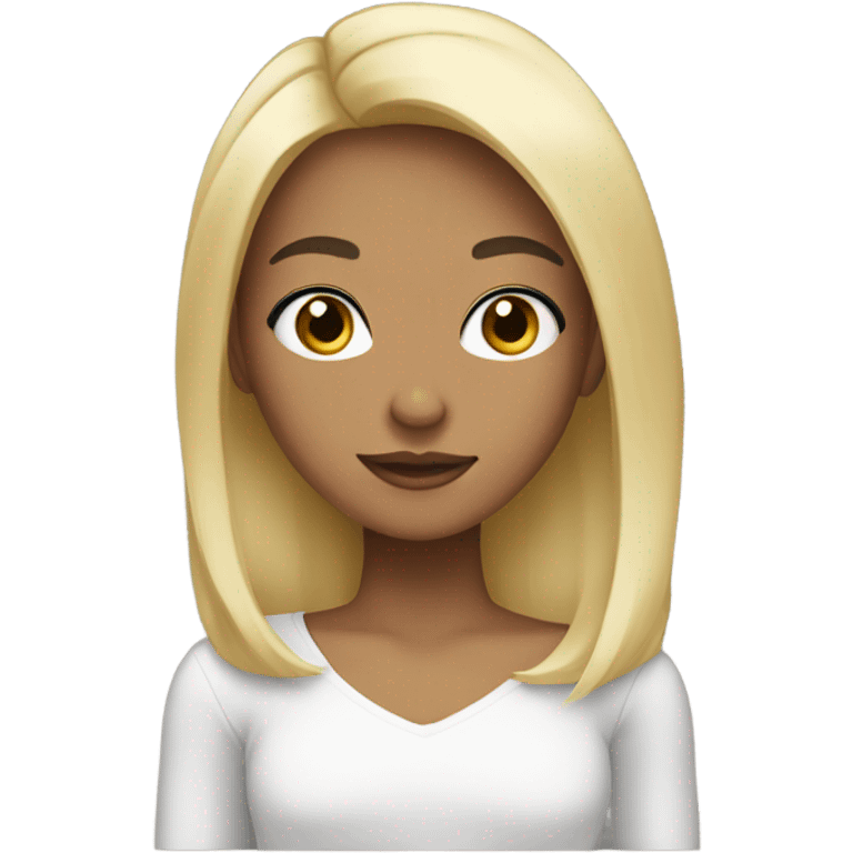 black haired girl with blonde highlights  emoji