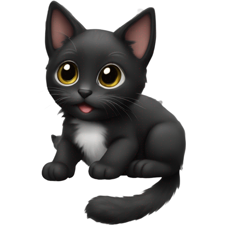 cute black kitten emoji