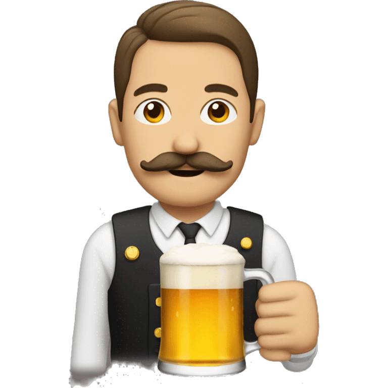 Man with mustache drinking beer  emoji