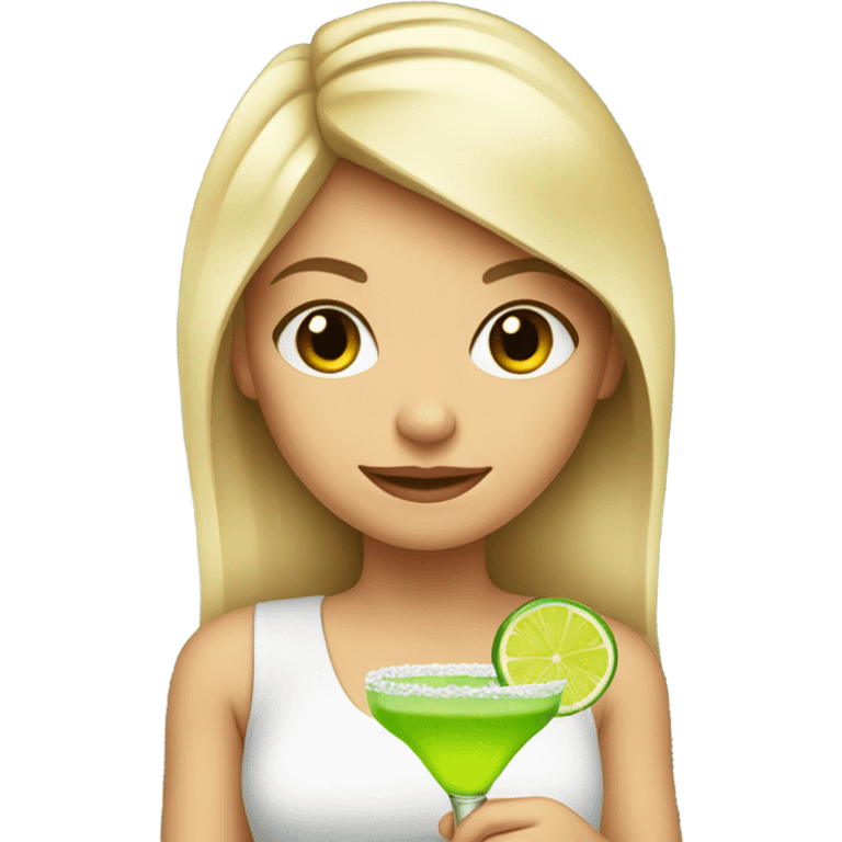 Cute Blonde with a margarita  emoji