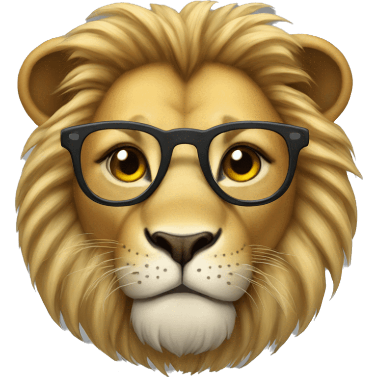 A lion with glasses  emoji