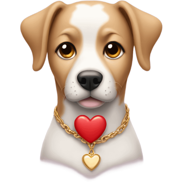 Dog wearing a heart necklace  emoji