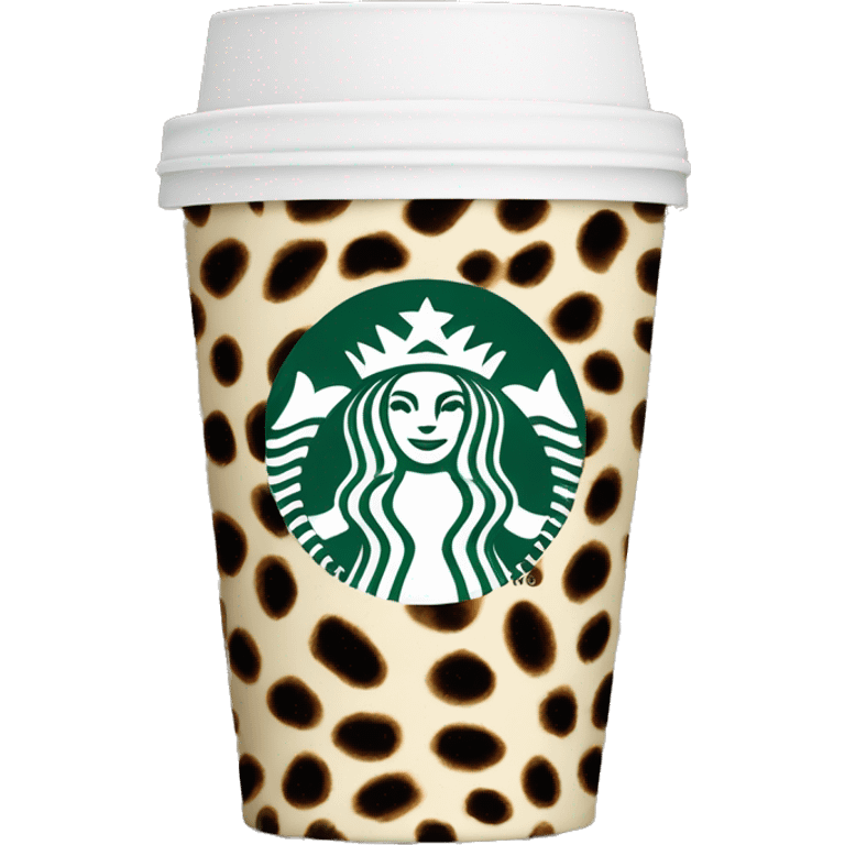 Cheetah print Starbucks cup emoji