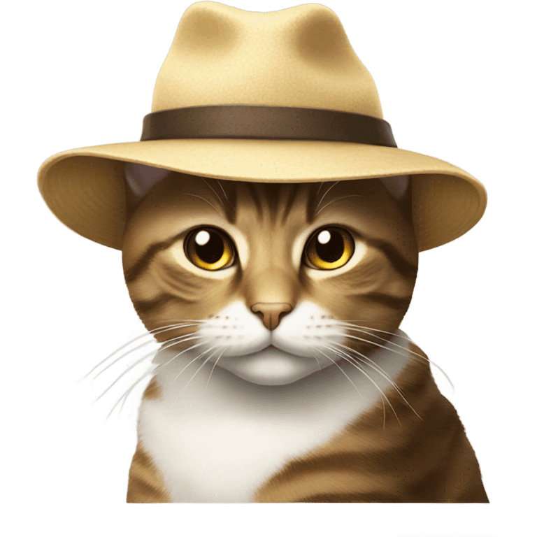 Cat with a cool hat emoji