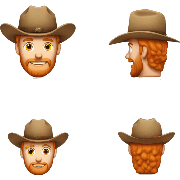 Irish farmer with ginger hair, a red face and a cowboy hat  emoji