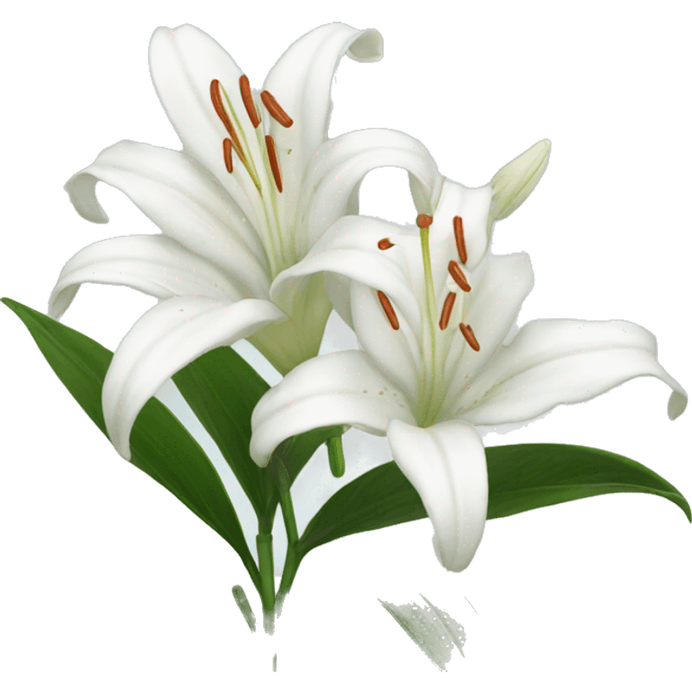 white lilies emoji