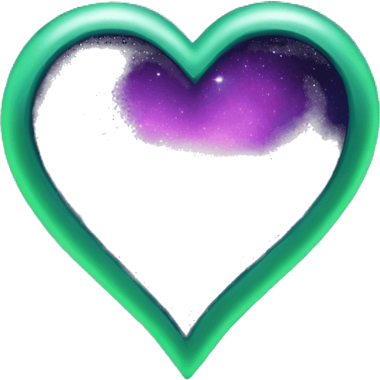 Purple green galaxy heart  emoji