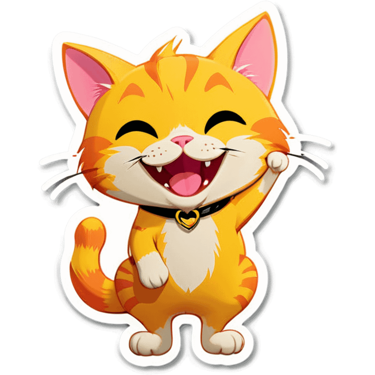 Happy yellow cat  emoji