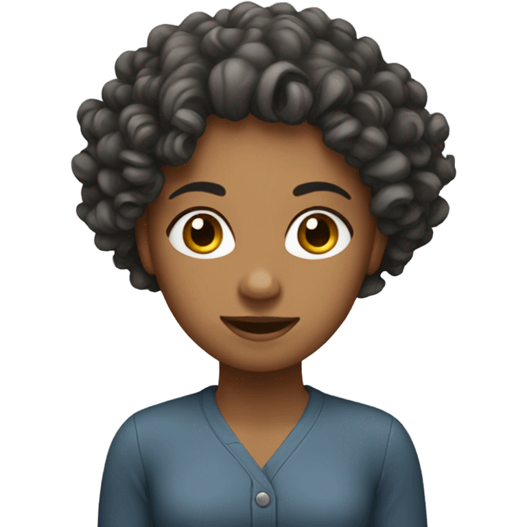 A female with curly hair emoji