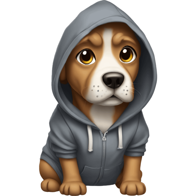 dog wearing a hoodie emoji