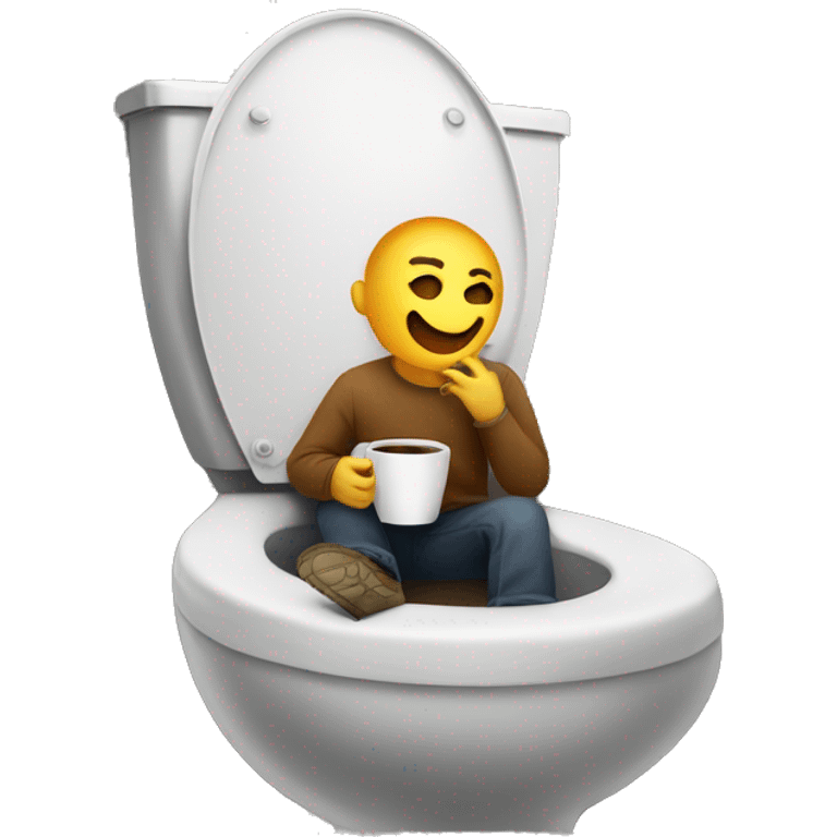 Sitting on the toilet with cigarette and coffee in hand emoji