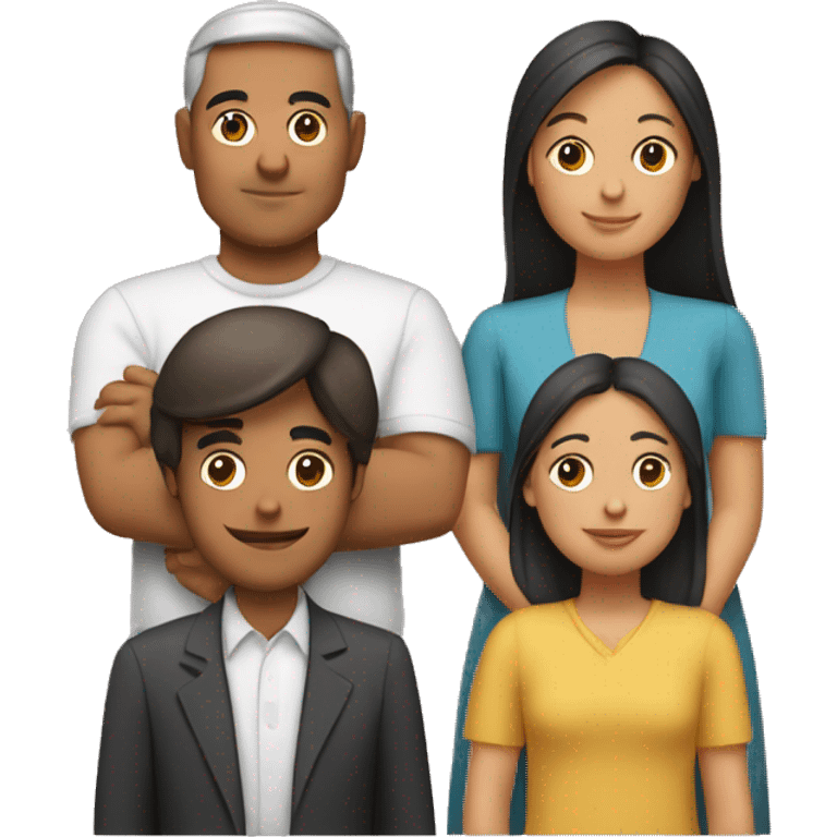 Padre y madre con dos hijas emoji