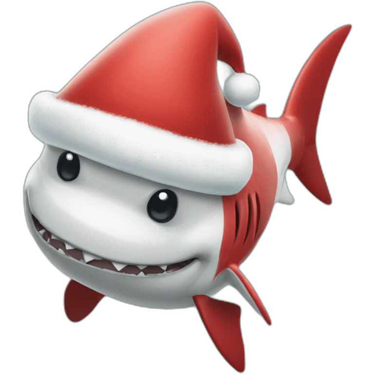 A Santa Claus shark emoji