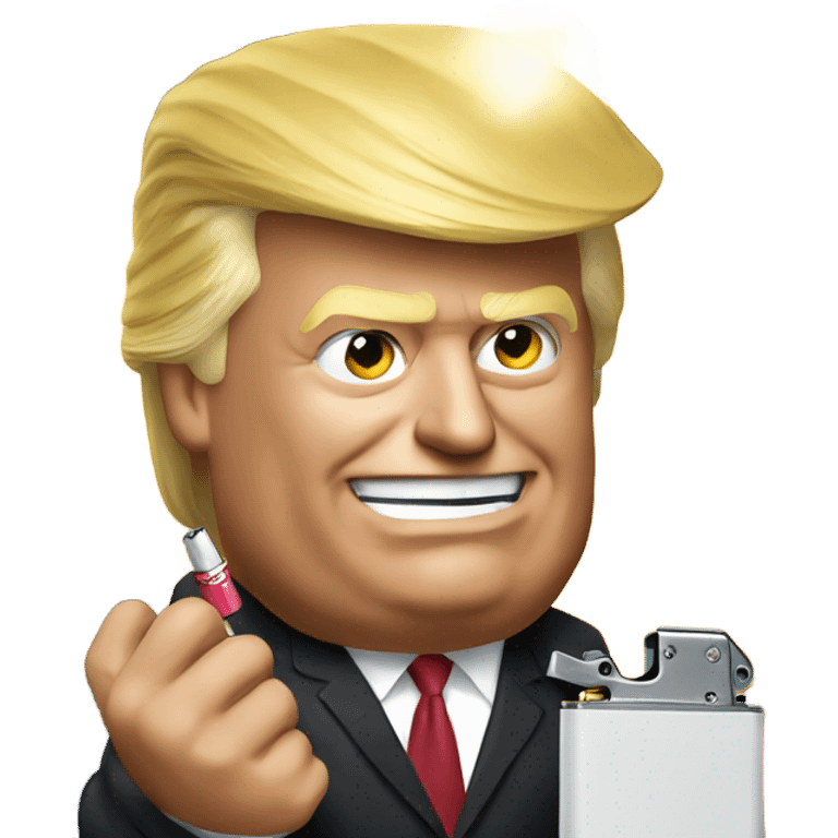 donald trump with a lighter emoji