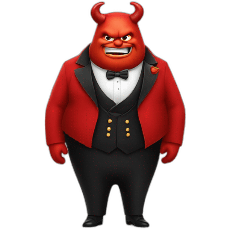 a fat red devil in a tailcoat emoji