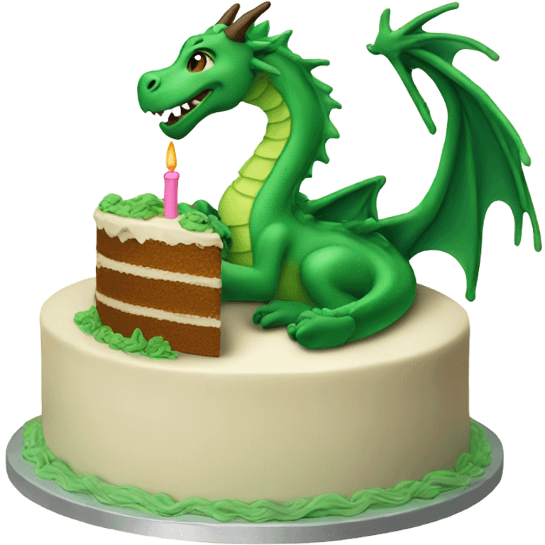 Cake with a green dragon emoji