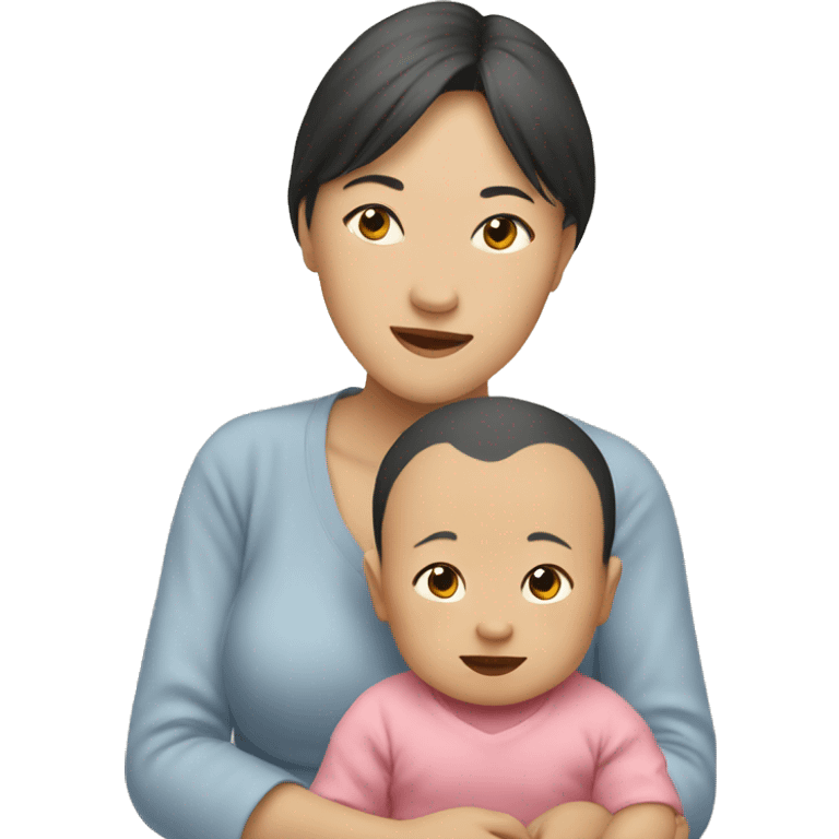 Asian baby and mom emoji