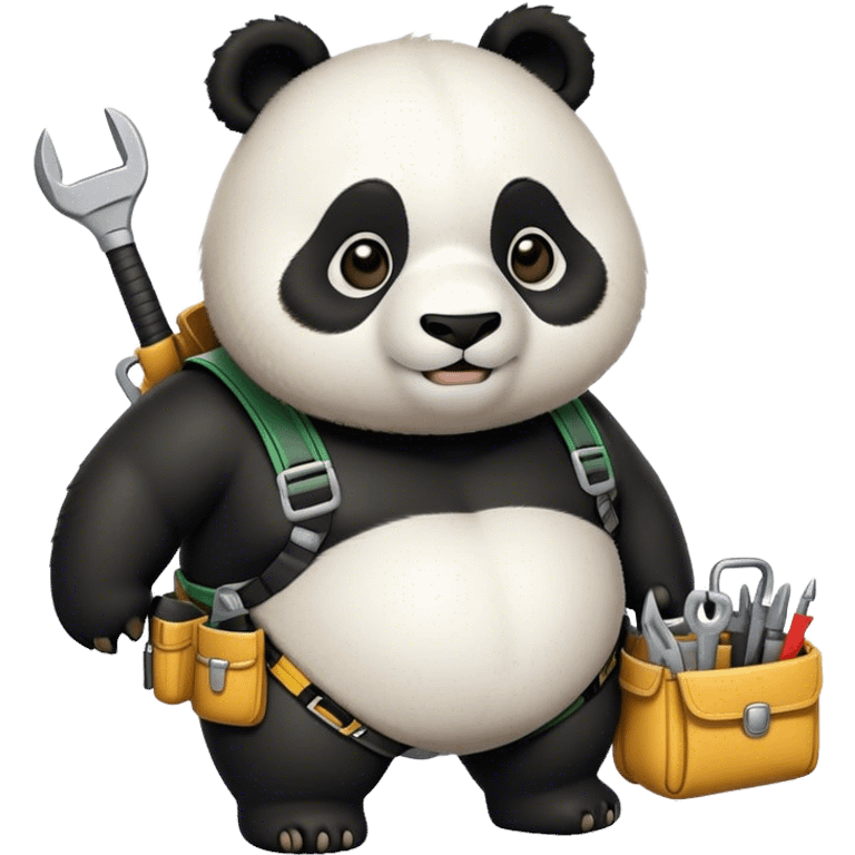 Chubby panda with tool belt emoji