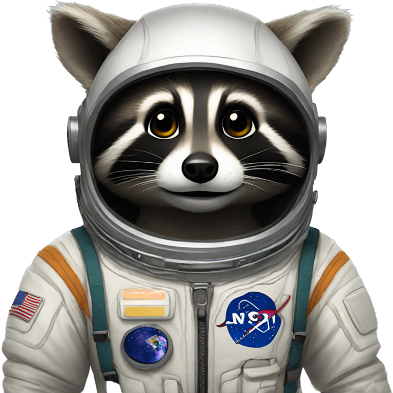 Raccoon wearing a spacesuit emoji