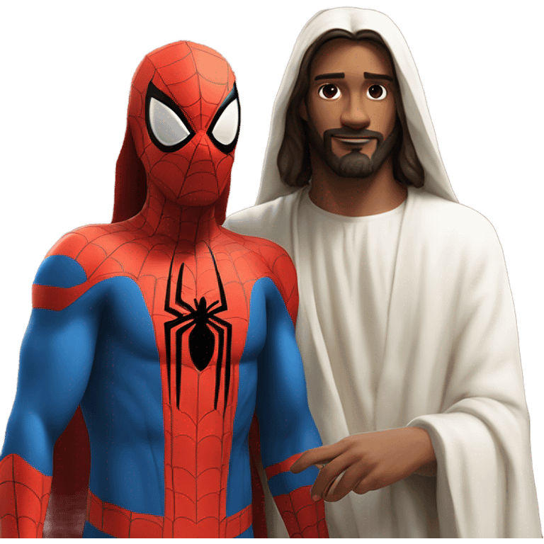 Spider-Man next to Jesus emoji