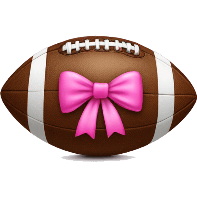 Football with pink bow on top emoji