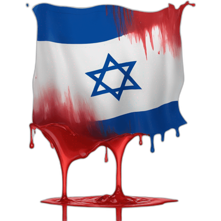 israeli flag dripped in red water emoji