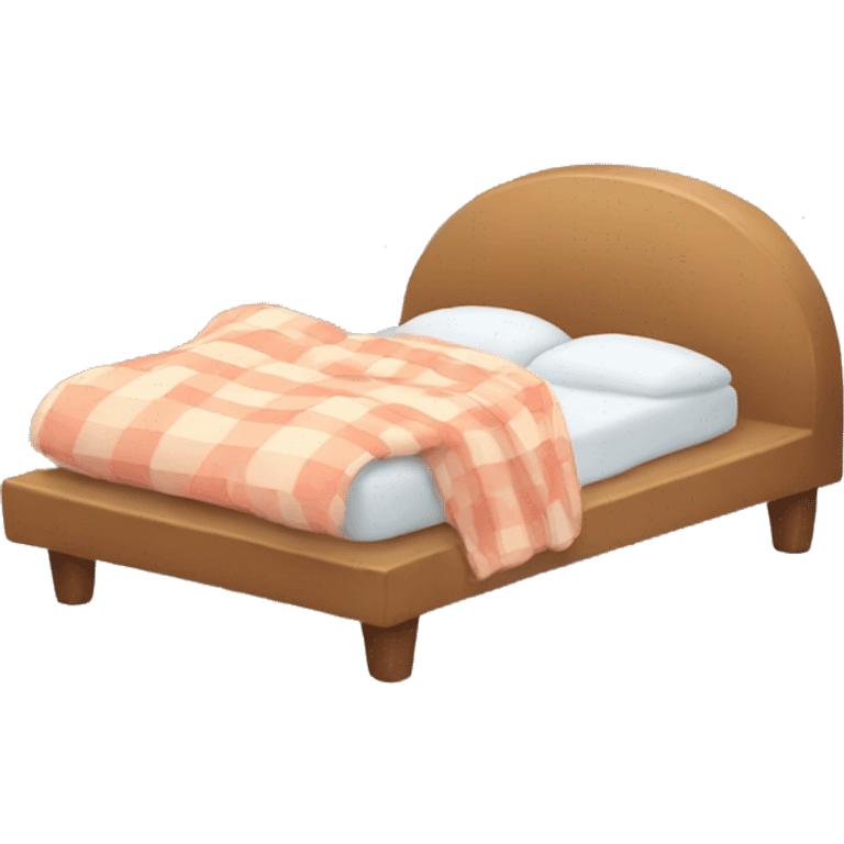 A bed with a pillow and a blanket on it emoji