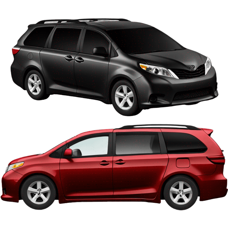 red toyota sienna wrecked against black chevy Camaro  emoji