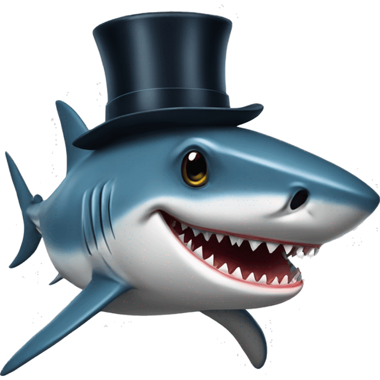 shark with tophat emoji