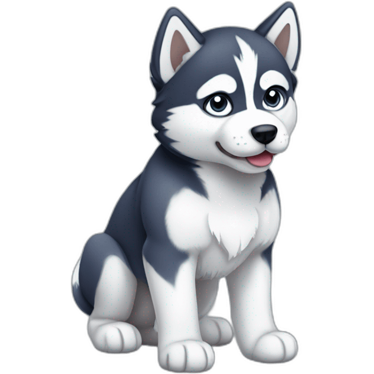 husky puppy full body emoji