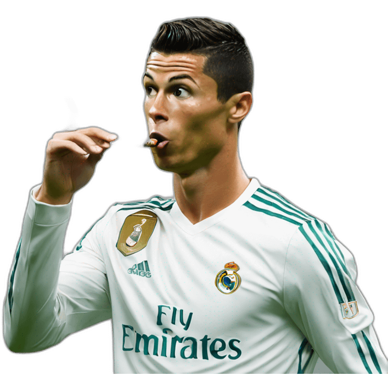 Cristiano Ronaldo smoking without teeth emoji