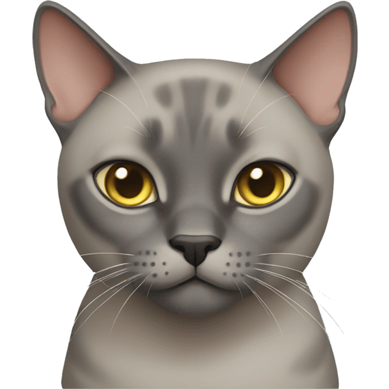 Burmese gray cat emoji