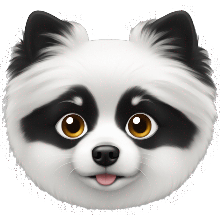 Pomeranian black and white  emoji