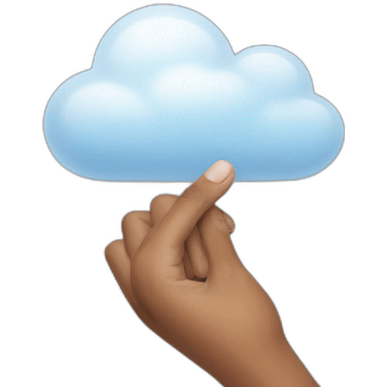 hand holding a cloud emoji