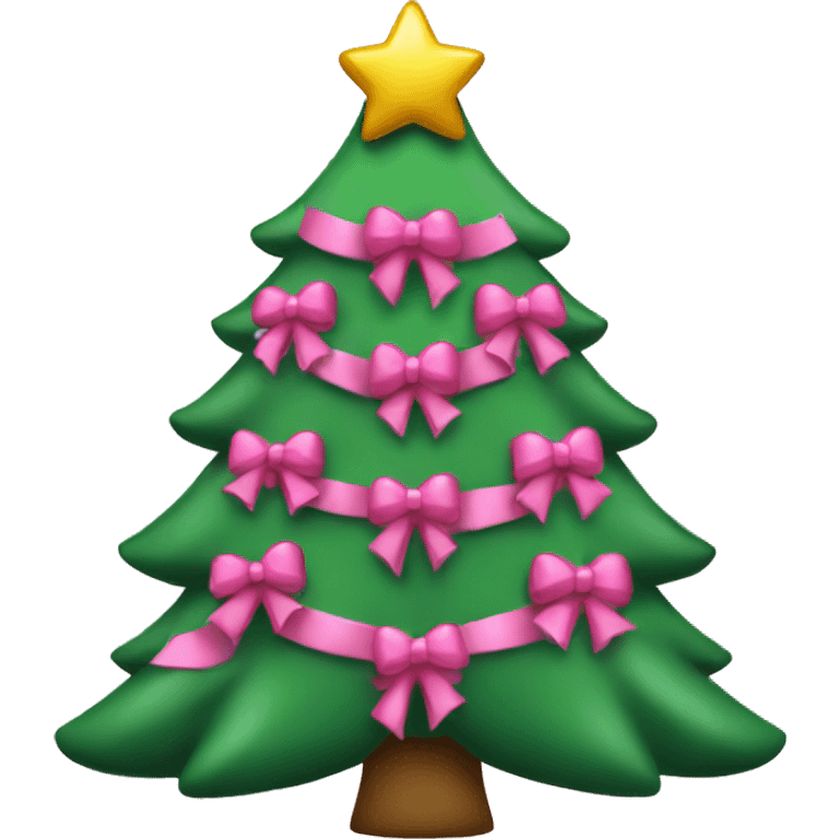 Christmas tree with pink bows emoji