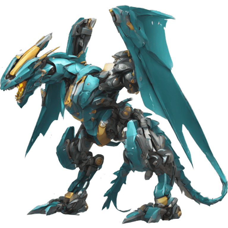 futuristic mecha Dragon full body emoji