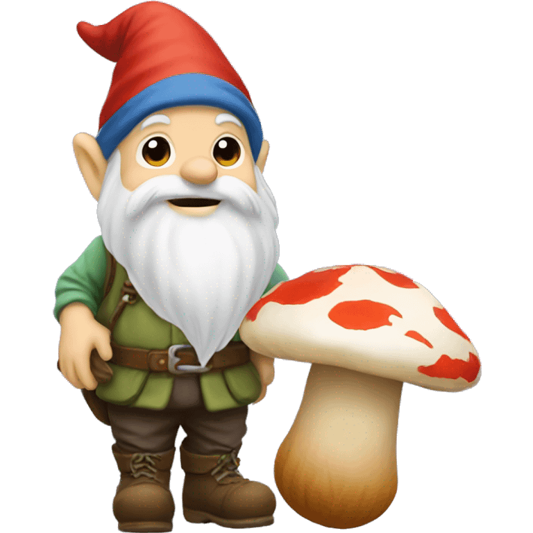 Gnome holding a mushroom emoji