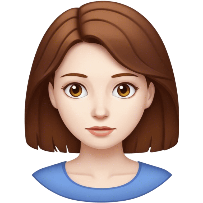 Woman with brown hair and pale skin  emoji