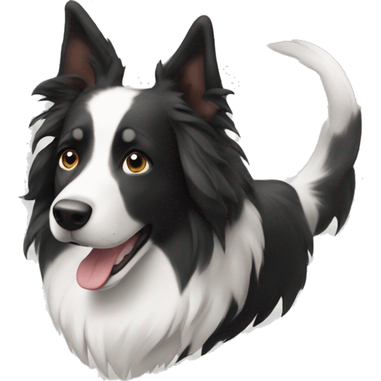 Human with Border collie ears and tail emoji