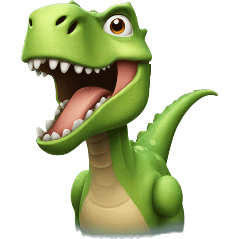 Dinosaur happy emoji