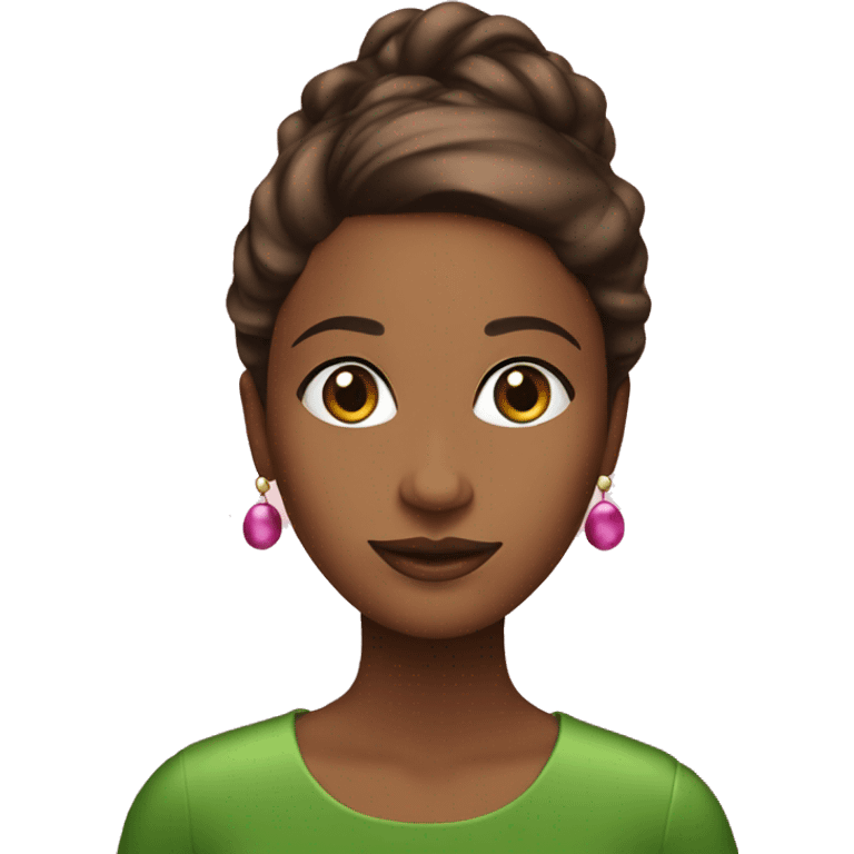 Pink & green Christmas beautiful brown woman emoji