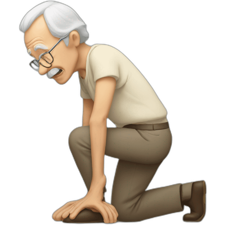 Old man bending over emoji