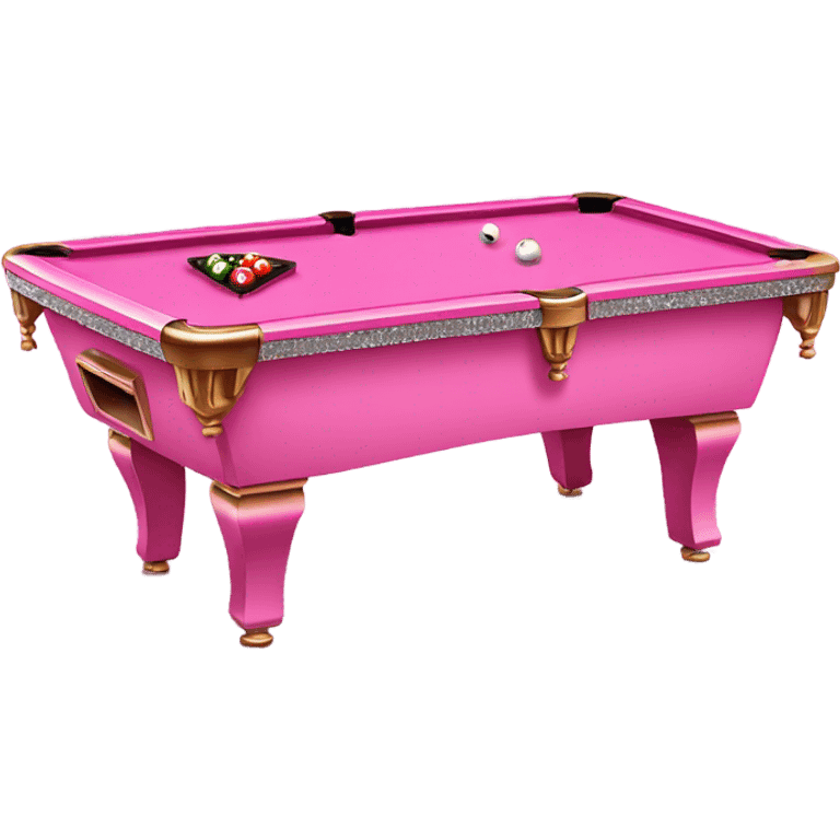 Pink pool table with glitter  emoji