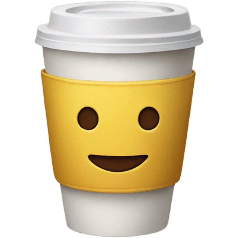 Coffee cup with a smiley face on it emoji