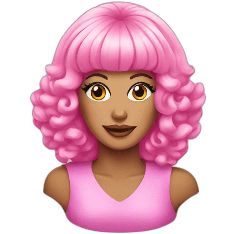 Drag queen wearing a pink wig emoji