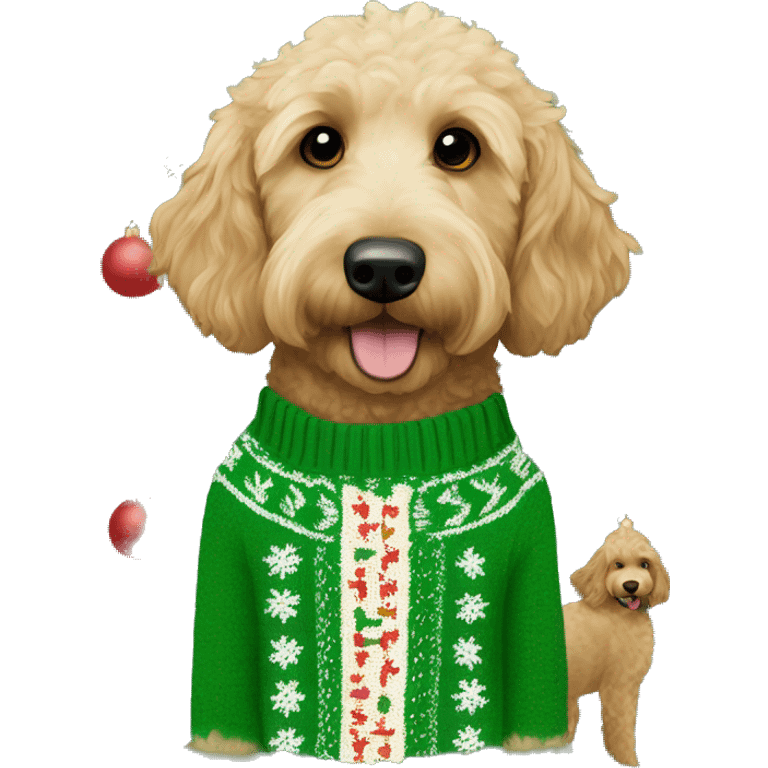 goldendoodle Buddy-The-Elf Christmas sweater emoji