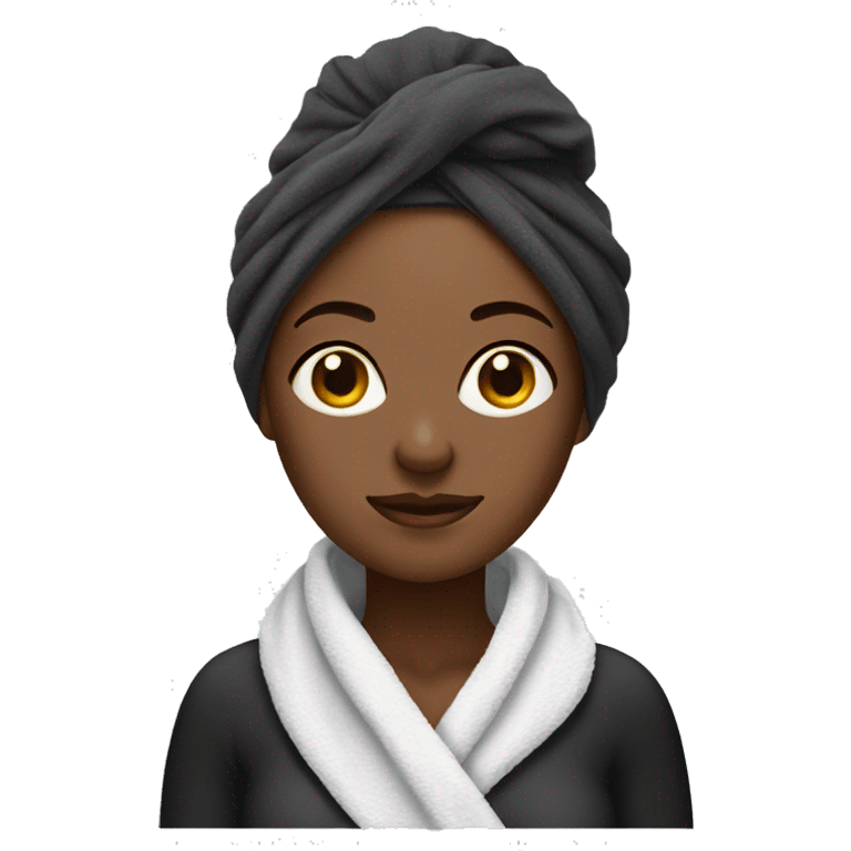 Black lady with towel on head emoji