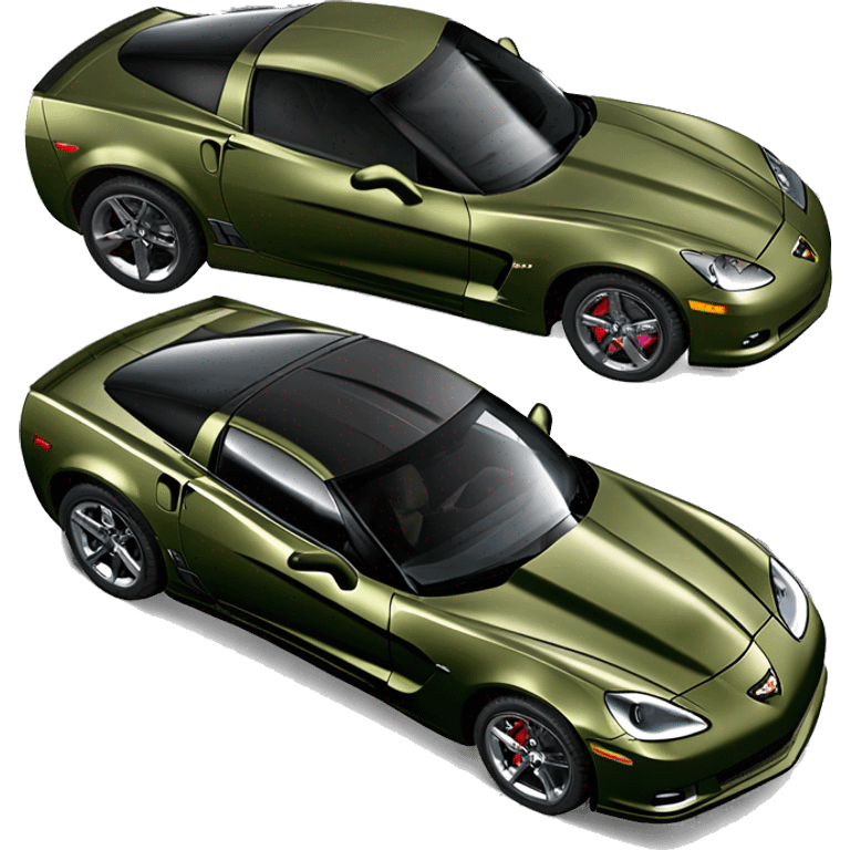 Chevrolet Corvette C6 hard top 2008 Z06 army green emoji