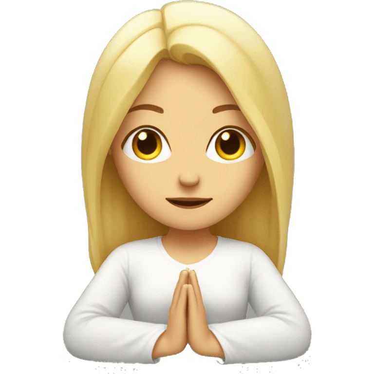 Blonde girl meditating  emoji